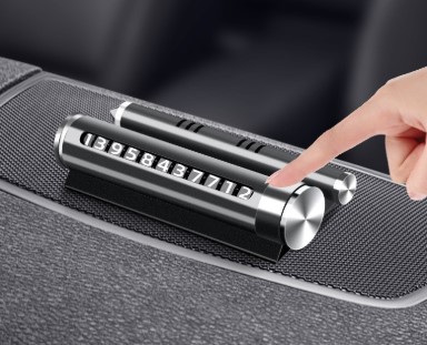 Автовізитка з номером телефону для паркування (Металева 4-в-1 з ароматом) Wroomix