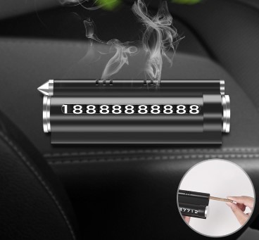 Автовізитка з номером телефону для паркування (Металева 4-в-1 з ароматом) Wroomix