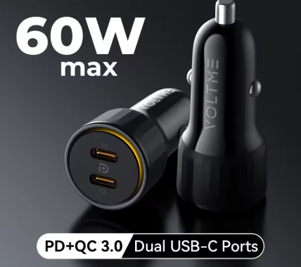 Автозарядка VOLTME 60W Car Charger (Type-C PD + QC 3.0) Wroomix