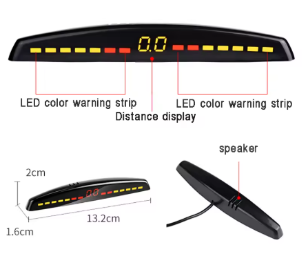 Парктронік універсальний 4 датчики + LED дисплей (Система паркування) Wroomix